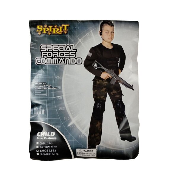 Spirit Boys Large Special Forces Commando Child Halloween 3 Piece Costume Set - Picture 5 of 7